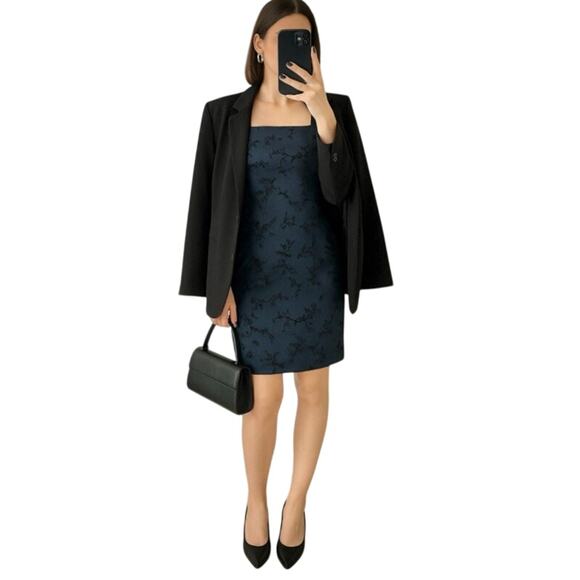 Vintage City Triangle Whimsigoth Satin Glitter Floral Mini Dress Goth Glam Party - Picture 3 of 15